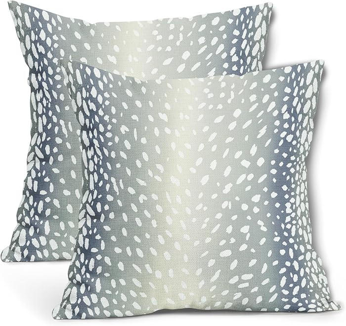 Antelope Pillow Covers 20X20 Inch Blue Gray Faux Fawn Deer Animal Print Decorative Square Pillow ... | Amazon (US)