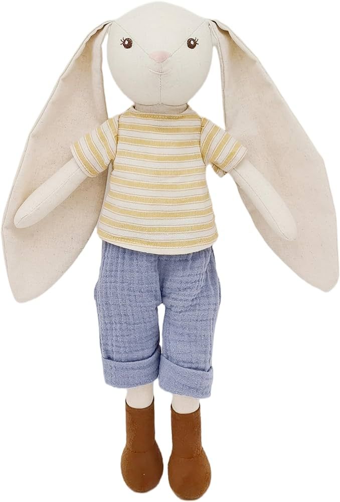 15" Bunny Stuffed Animals for Baby, Plush Toy Doll -Wearing Striped T-Shirt and Pants,Cute Doll S... | Amazon (US)