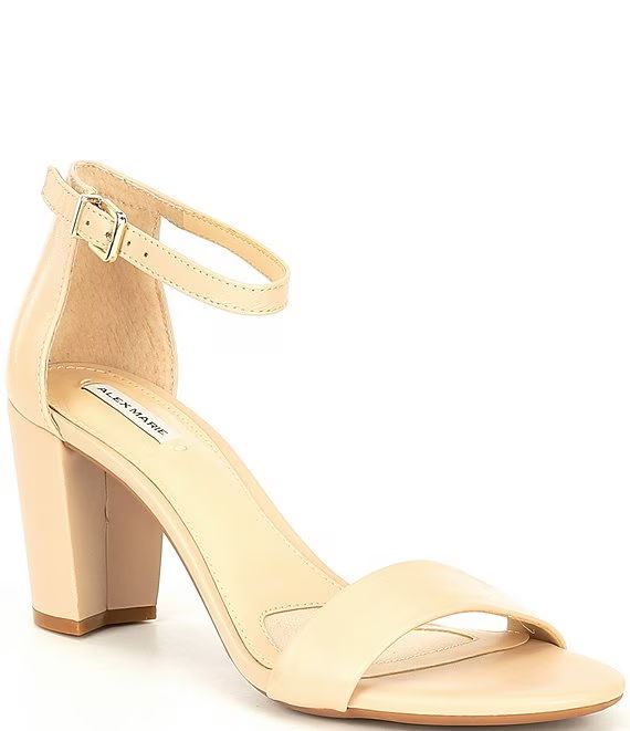 Halmar Ankle Strap Leather Block Heel Sandals | Dillards