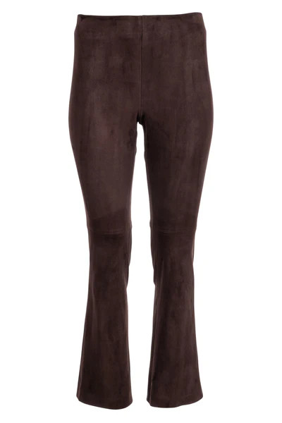 Suede Kick Flare Pant - Chocolate | Charlotte Brody