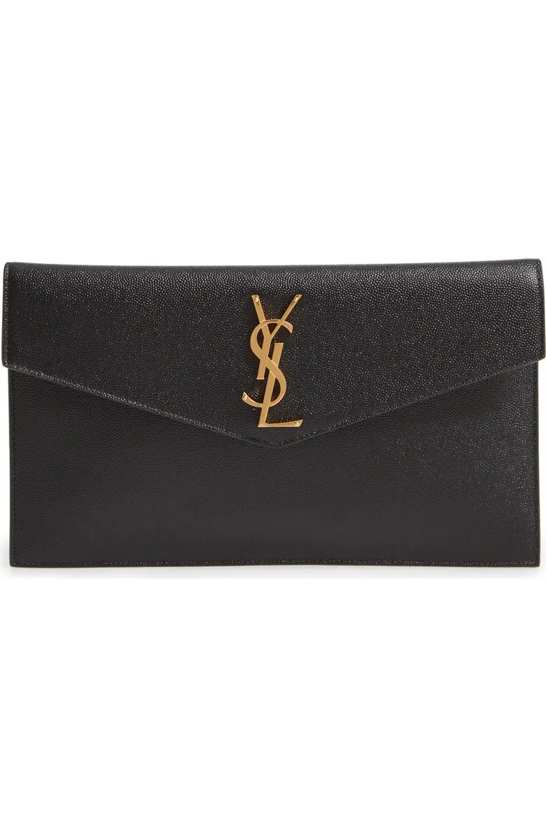 Saint Laurent Uptown Calfskin Leather Envelope Clutch | Nordstrom | Nordstrom