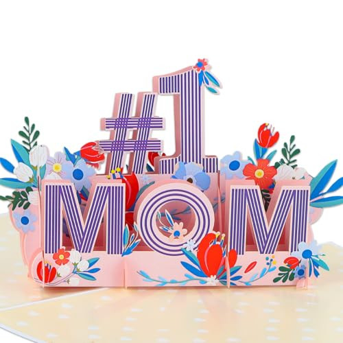 FaCraft Pop Up Best Mothers Day Card - Happy Best Mom Card Gift with Envelope and Blank Insert for Her, Mom Women Wife Daughter Grandma | Amazon (US)