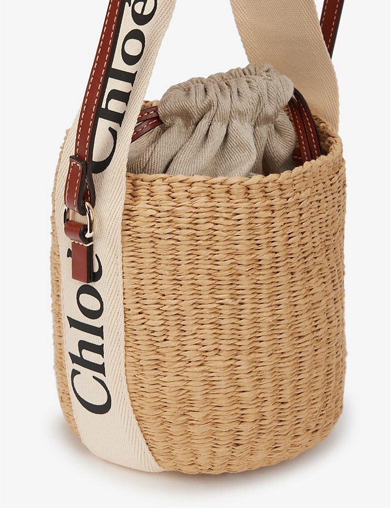 Woody small raffia basket bag | Selfridges
