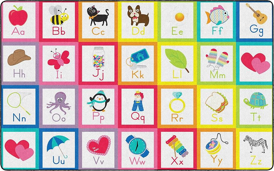 Flagship Carpets Schoolgirl Style Rainbow Alphabet Criss Cross Applesauce Spots Classroom Area Ru... | Amazon (US)