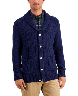 Club Room Men's Chunky Shawl Collar Cardigan, Created for Macy's & Reviews - Sweaters - Men - Mac... | Macys (US)