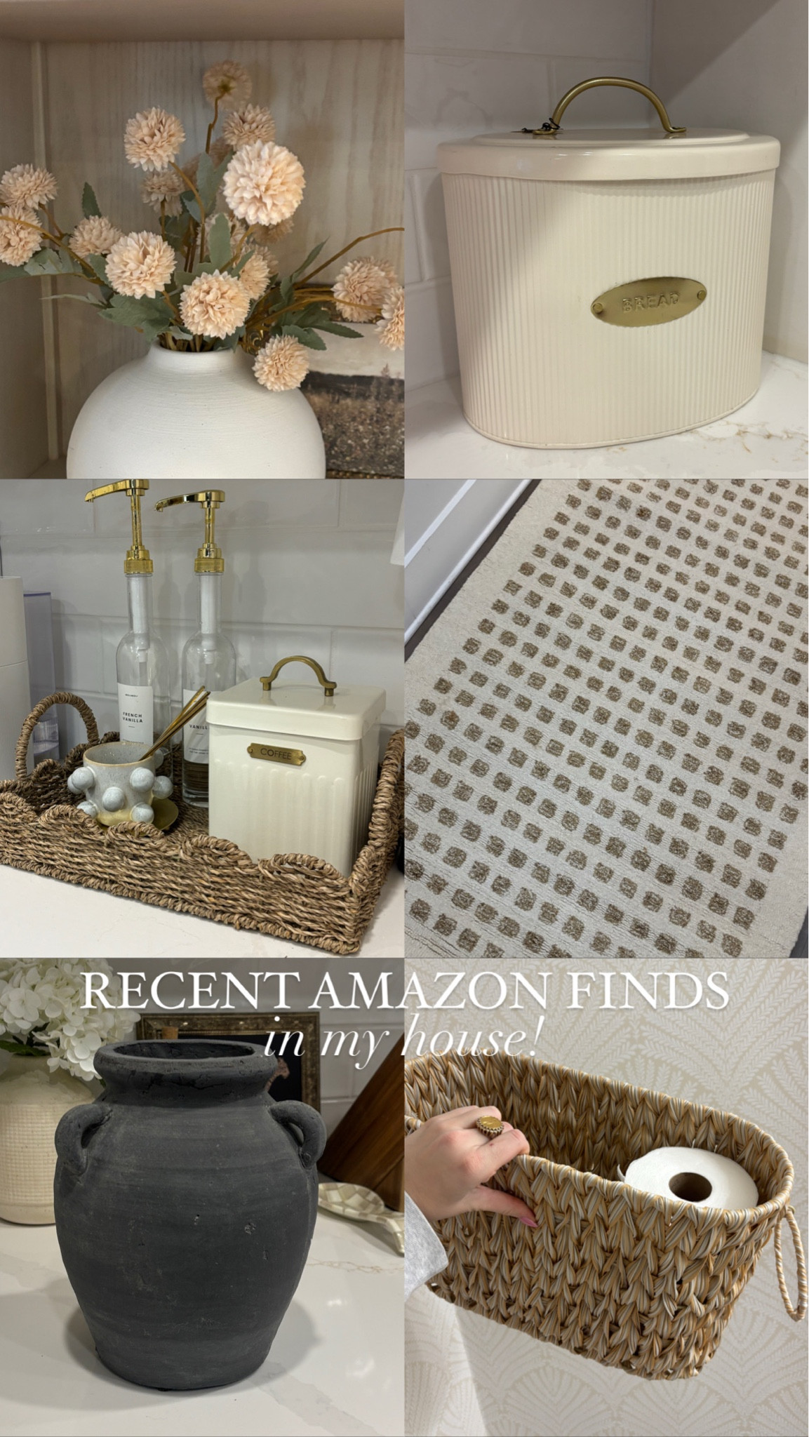 What I’ve ordered and love from Amazon recently!

Neutral home finds
Modern organic home decor
Kitchen decor
Vases 
Amazon rug 

#LTKMostLoved #LTKHome #LTKStyleTip