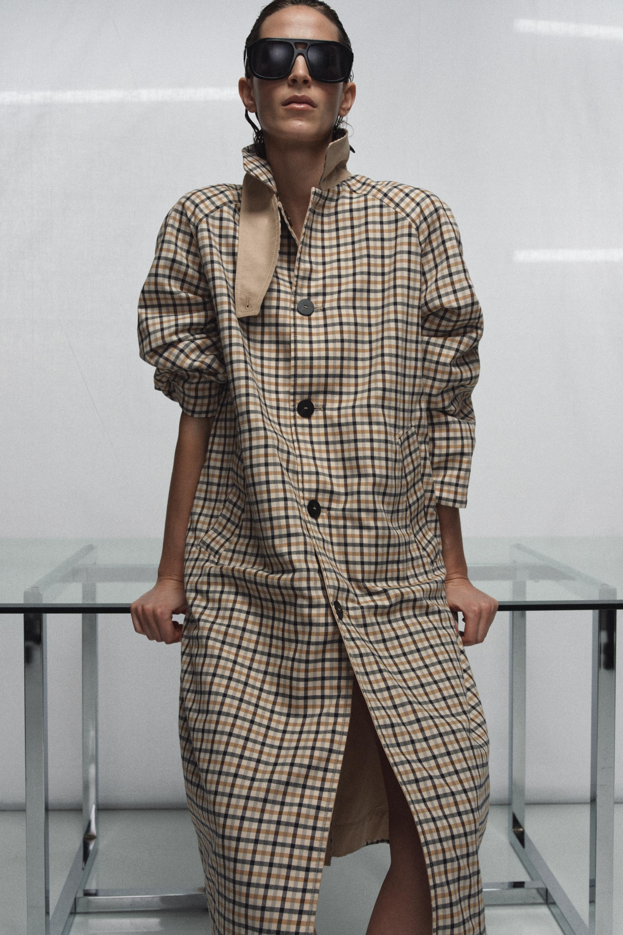 ZW COLLECTION REVERSIBLE CHECKS TRENCH COAT | Zara UK