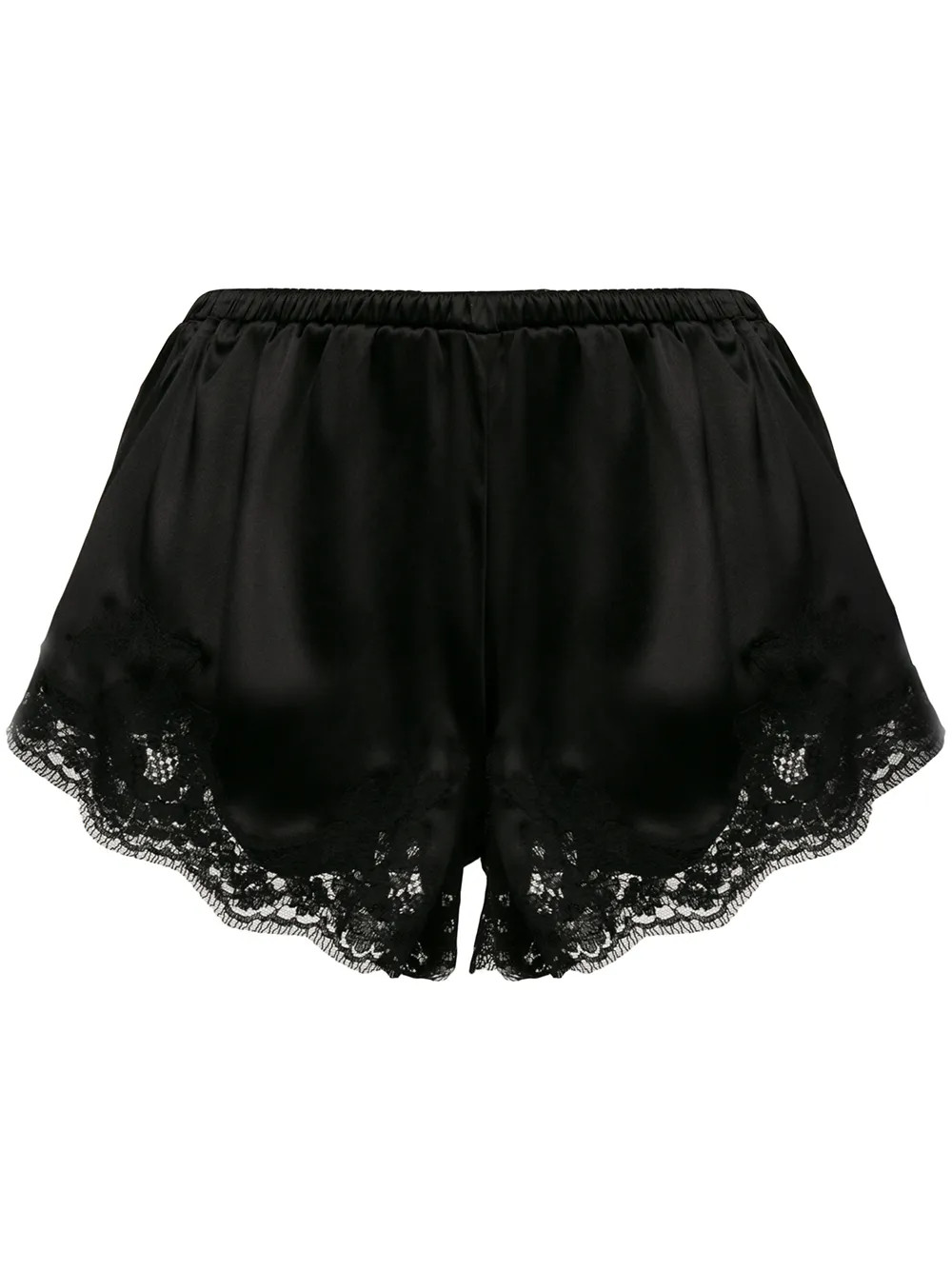 Dolce & Gabbana lace-trim Satin Shorts | Black | FARFETCH | Farfetch Global