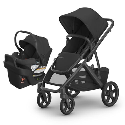 UPPAbaby Travel System - Vista V3 Stroller + Aria Lightweight Car Seat Combo - Toddler Seat, Rain Shield, Bug Shield, Car Seat, Base with Load Leg + Infant Insert Included – Jake (Charcoal) | Amazon (US)
