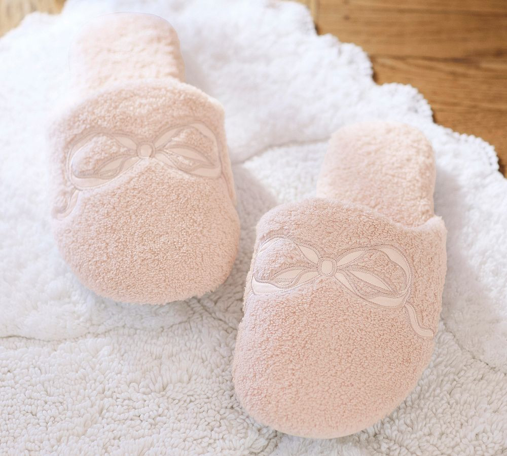 LoveShackFancy Appliqué Bow Slippers | Pottery Barn (US)