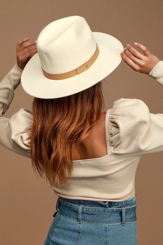 Fader Ivory Wide-Brimmed Wool Fedora Hat | Lulus (US)