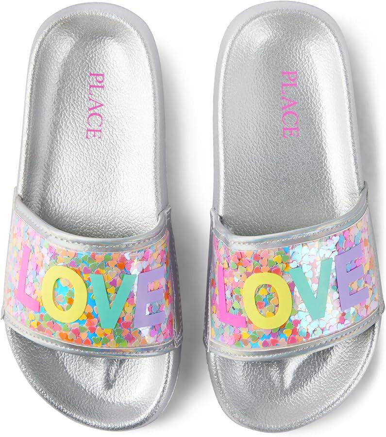 The Children's Place Girls Everday Slip on Slide Sandals | Amazon (US)
