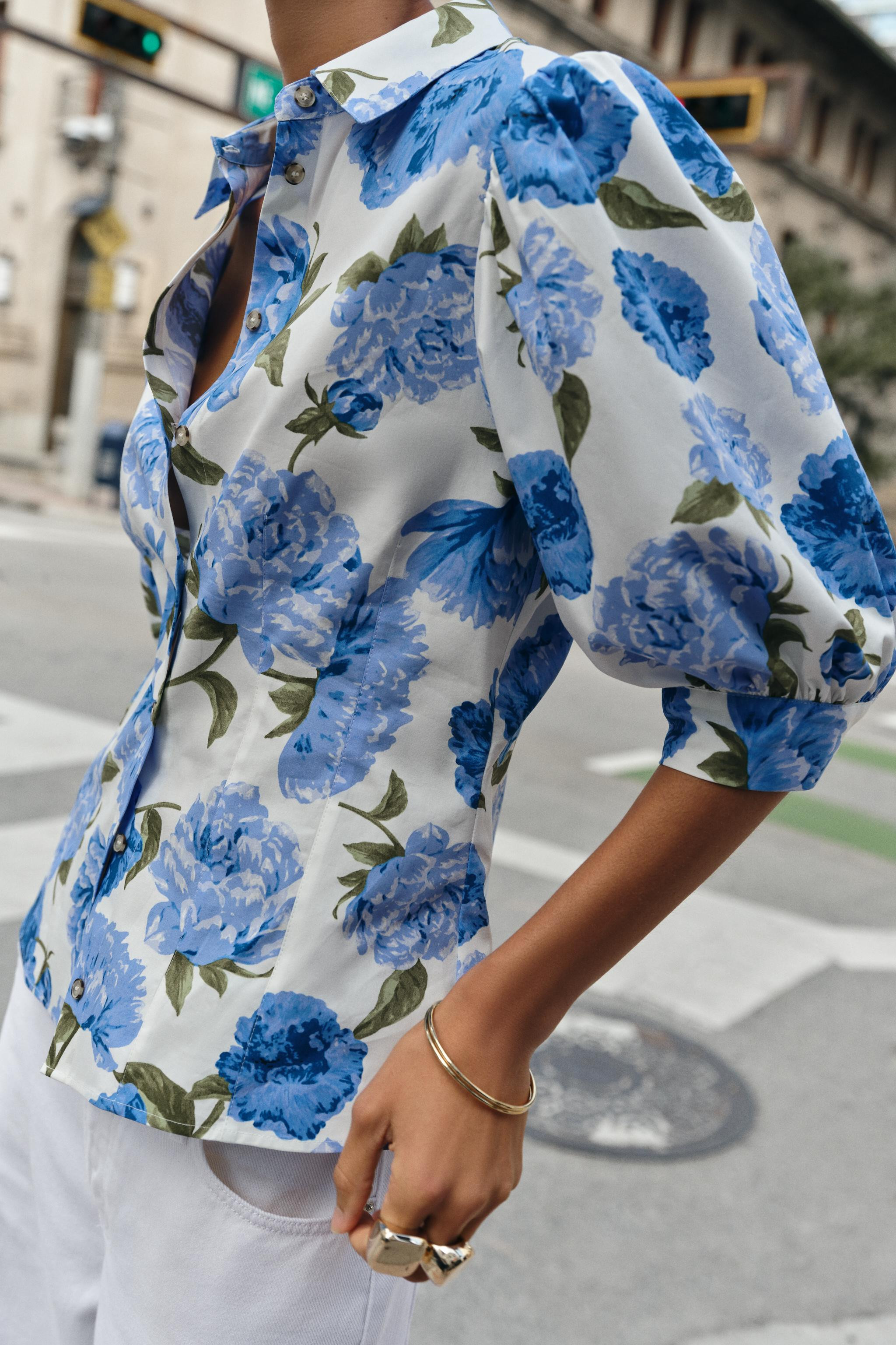 FLORAL PRINT POPLIN SHIRT | Zara US
