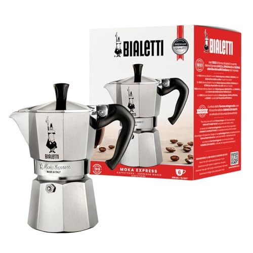Bialetti Moka Express Iconic Italian Stovetop Espresso Maker (Natural Silver, 6 Cups) | Amazon (US)
