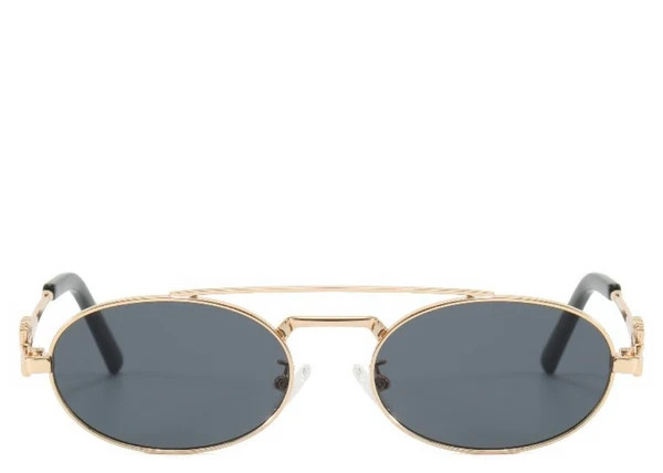 Amalfi Coast Black & Gold Oval Sunglasses | Jewel Boutique