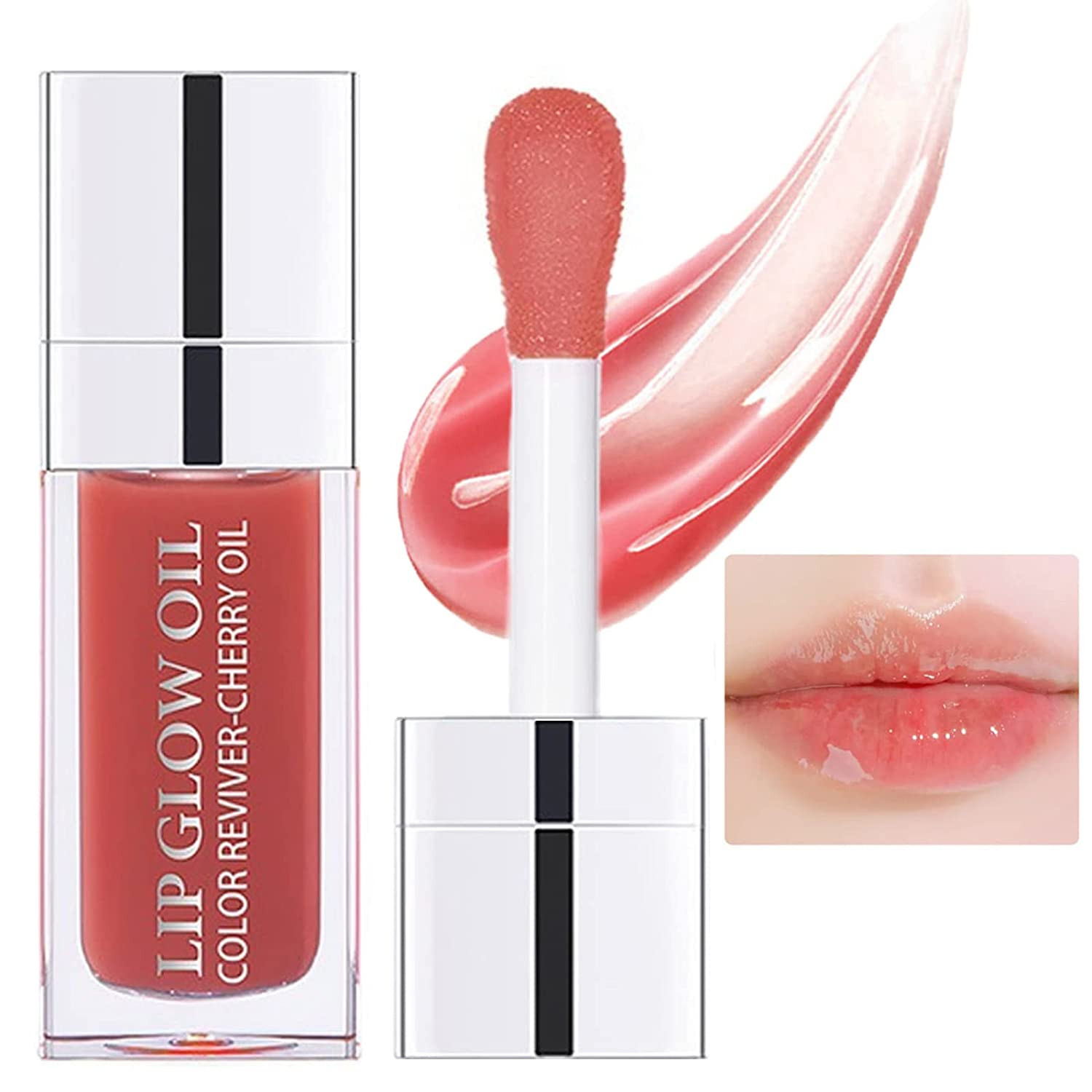 Plumping Lip Oil Hydrating Lip Gloss Tinted Lip Balm Transparent Toot Lip Oil Lip Care, Big Brush... | Amazon (US)