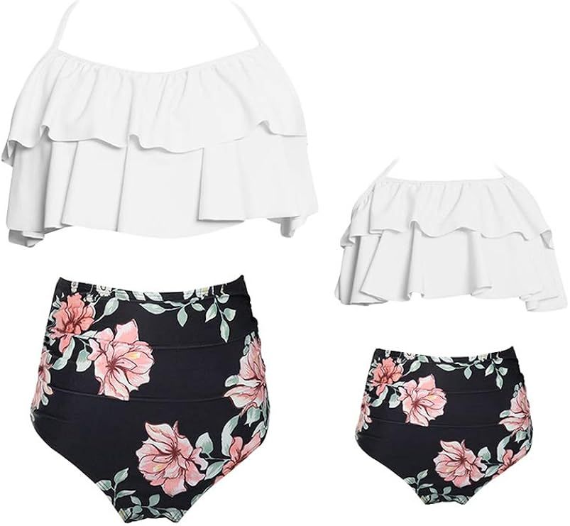 YMING Summer Cute Bikini Set Family Matching Swimwear Mommy and Me Swimsuit | Amazon (US)