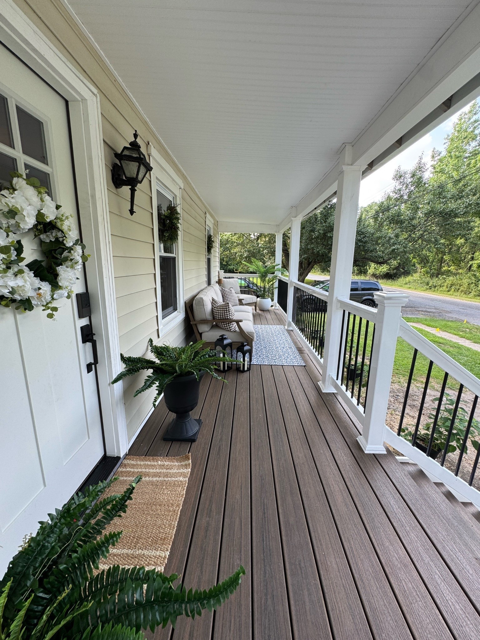 May 2025 vs July 2025 ✨
We bought this house from our landlord in May and IMMEDIATELY got to work.

The roof was leaking, shingles flew off in every storm, and the porch? Visibly sinking. For years I rented this place with a Pinterest board full of ideas… and once it was ours, we hit the ground running.

Now the house stays dry and the porch is finally a place we can relax. Even the neighbors have noticed 👀

Next up: epoxying the basement, installing a washer + dryer, and maybe finally connecting the well (if you know, you know 😂

Contractor: Raggio Homes (Camden County, NJ) 
Decking color: @trexcompany Toasted Sand

#newhomeowners #homeowner #renovationproject #oldhomesoftiktok #OldHome #CottageCore #RenovationSeries #BeforeAndAfterHome #CurbAppealGoals #PorchVibes #HomeInspo #HomeExterior #HistoricalHome #FrontPorchStyle #HomeRenoJourney #trexdecking #homedepot

#LTKHome