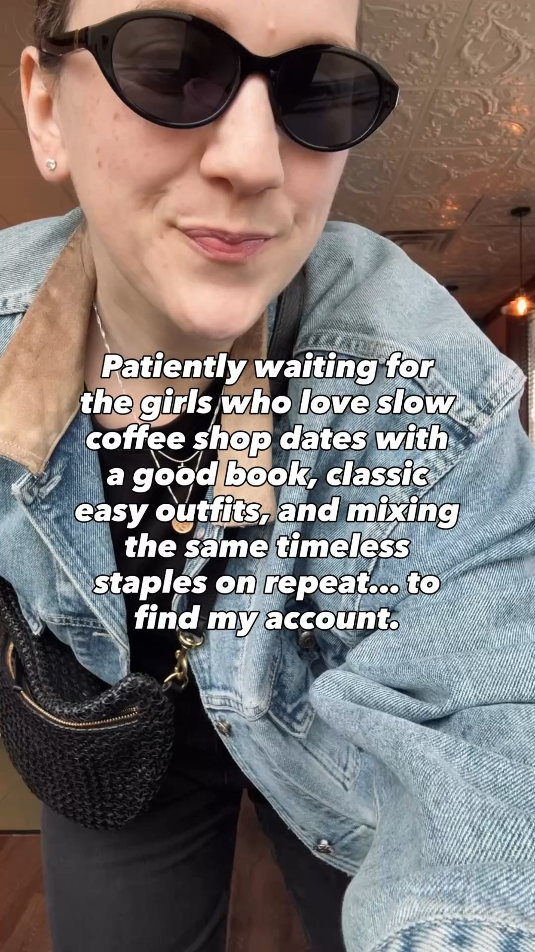 OOTD 

Sunnies- Target CBK vibes 
Jean Jacket- Vintage BR - linking others though 
Bag- Clare V 
Tee- Old Navy - tts 
Jeans- Gap - tts 
Shoes- Freda Salvador - sizes 8 and up go up a half size - Code: jena10 
Makeup - Merit 
Blush - Jones Road- Miami beach 
Lips- Versed Spice & OSEA Lip Booster 

#LTKgrwm #LTKstorytime #LTKootd