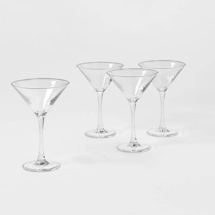 7.6oz 4pk Glass Modern Martini Glasses - Threshold™ | Target