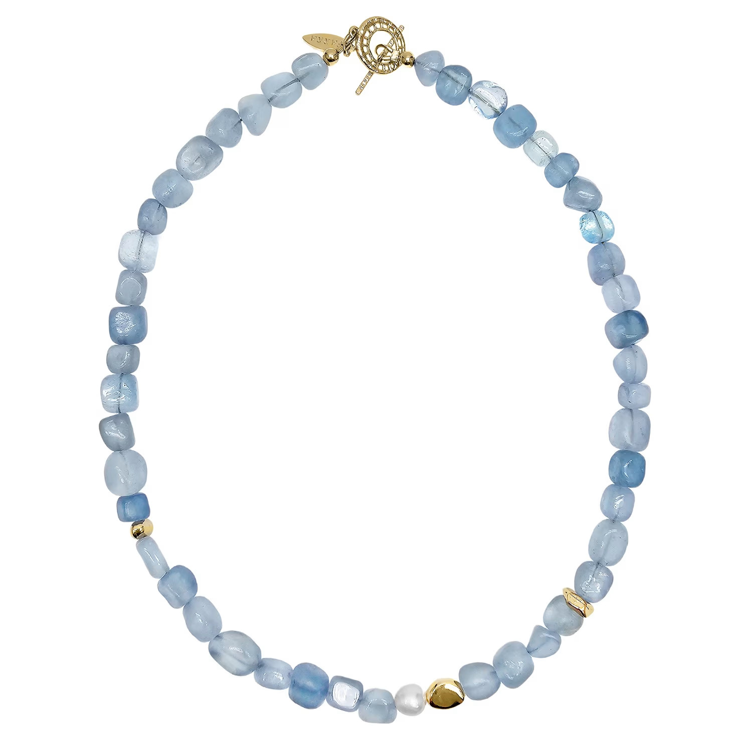 Free Style Irregular Aquamarine Modern Necklace | Wolf & Badger