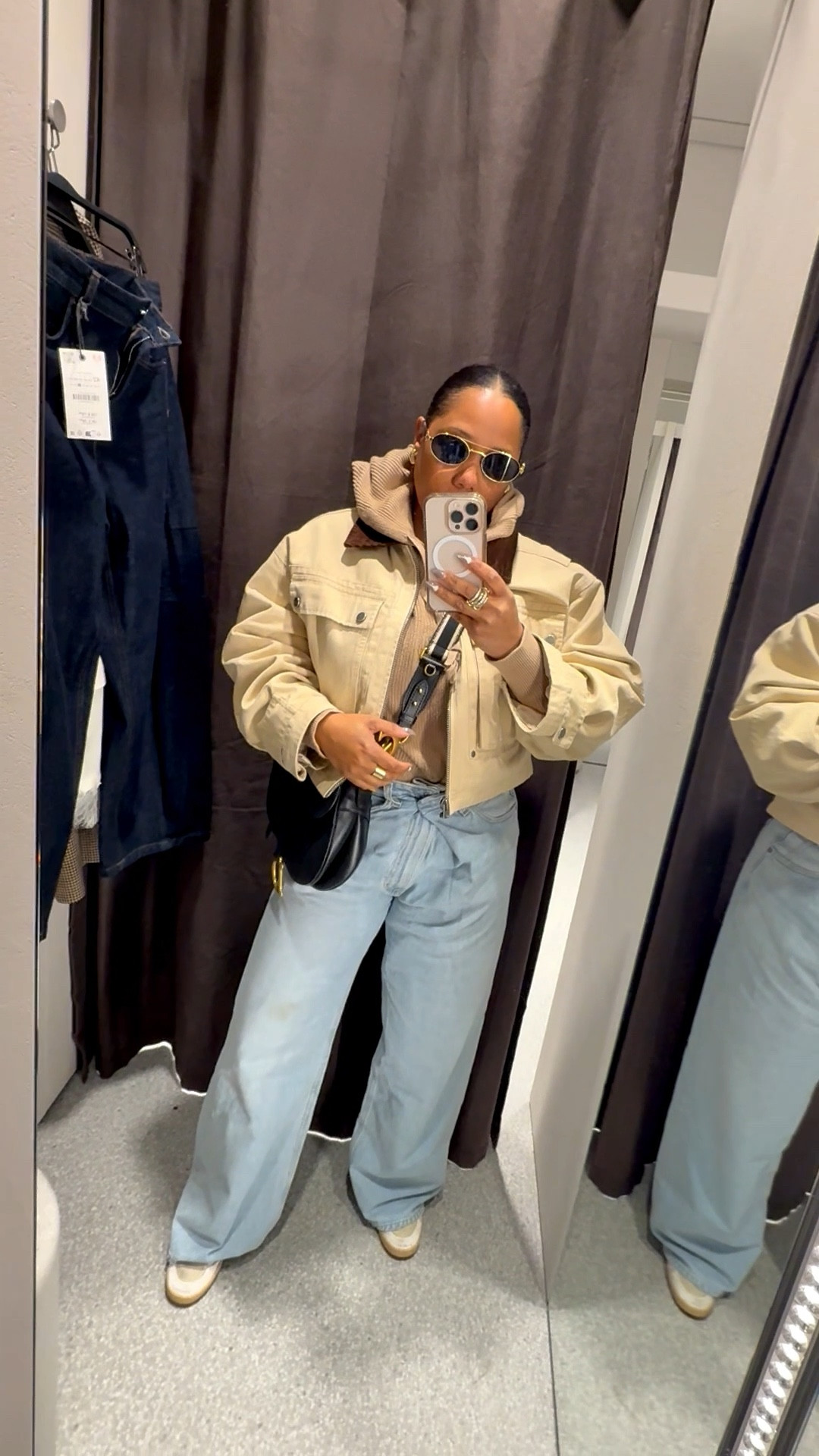 Christmas Shopping #ootd
@ Zara ready for the end of the year sale, scanning favs in my app. Shop smart 

Jacket Lucky
Knit hoodie Rag and Bone
Jeans Agolde
Shoes Golden Goose

#LTKHoliday #LTKU #LTKootd