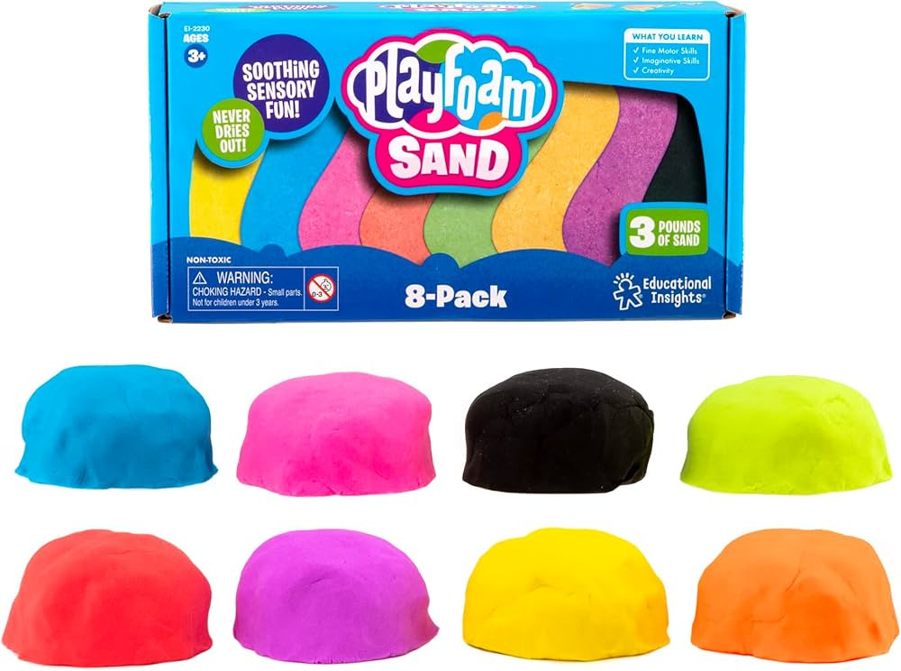 Educational Insights Playfoam Sand 8-Pack - Play Sand for Sensory Table, Squishy Sensory Bin Fill... | Amazon (US)