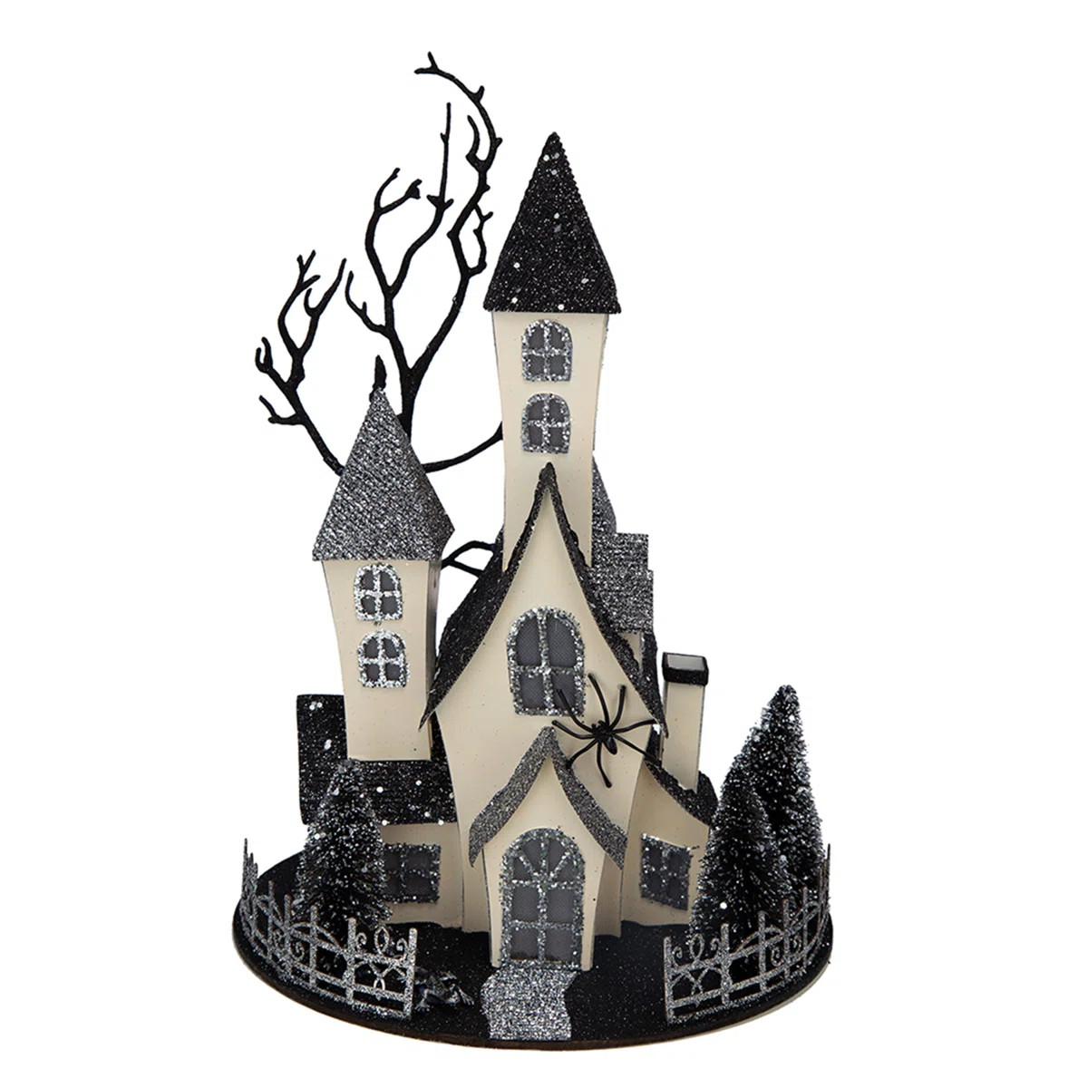 Cardboard Lighted Haunted House, Black Beige Tabletop Holiday Halloween Decor, Battery Powered 10... | Wayfair North America