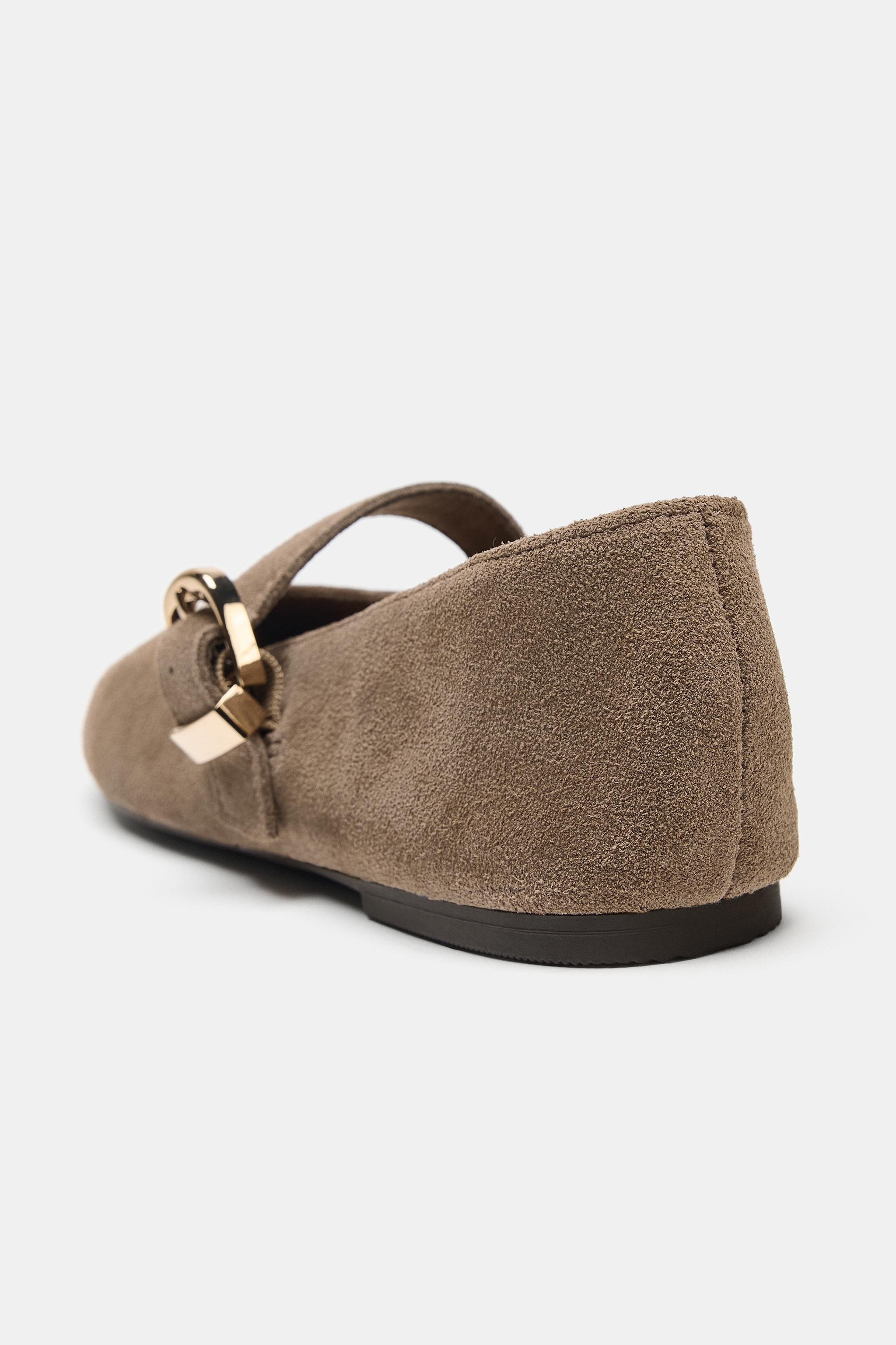 SPLIT SUEDE BALLET FLATS | Zara UK
