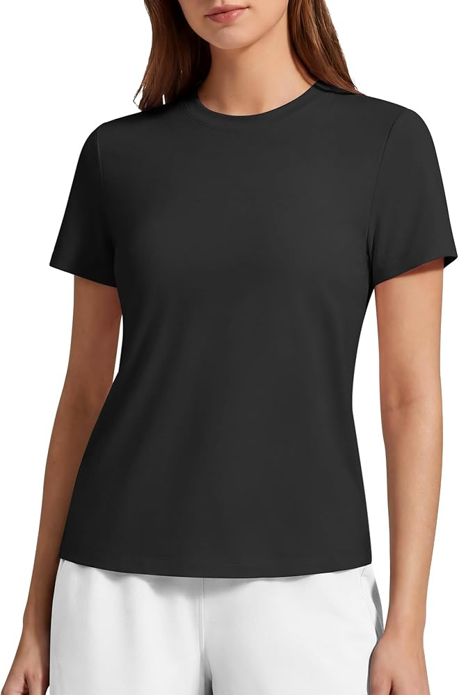 G4Free Soft Lyocell Quick Dry Workout Tops for Women - Running Yoga Athletic Gym Casual Short Sle... | Amazon (US)