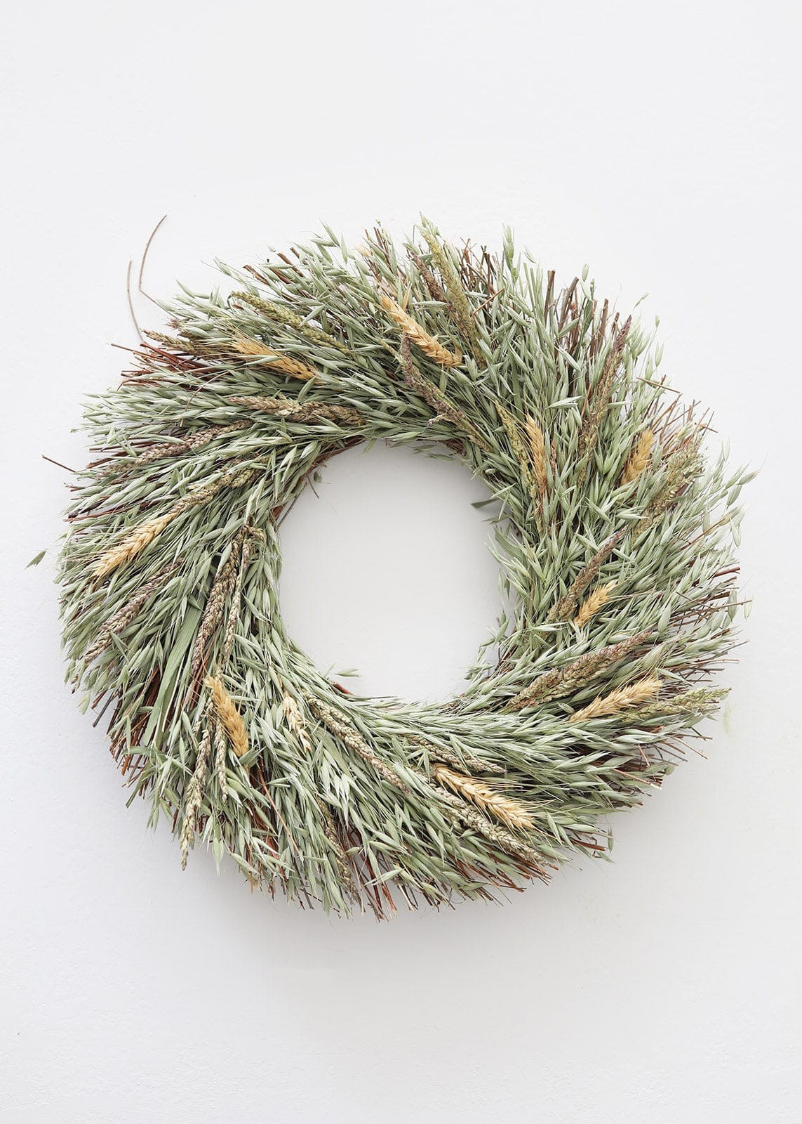 Natural Dried Wheat Grass Wreath - 18" | Afloral (US)