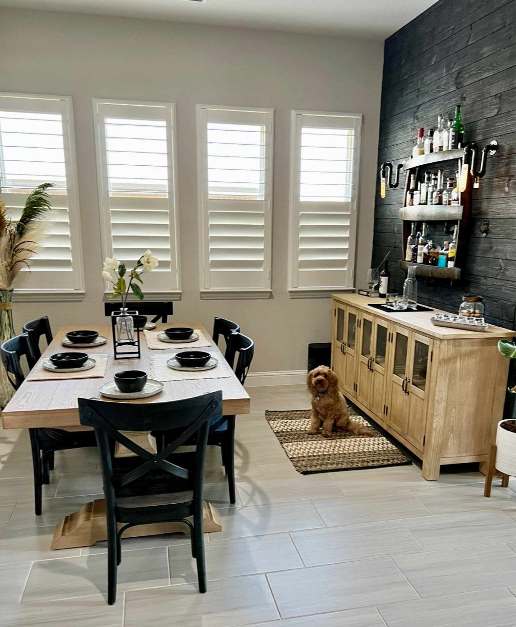Designed with a thick plank top and bold baluster posts, this table features timeless details you'll enjoy for many meals to come paired with this buffet  cabinet doors with beautiful glass doors and plenty of storage partially hidden and half with glass windows to display your favorite pieces. Perfectly put together with these beautiful all wood chairs. Table also comes with 2 18 inch extension leaves!

#LTKFind 

#LTKhome #LTKfamily