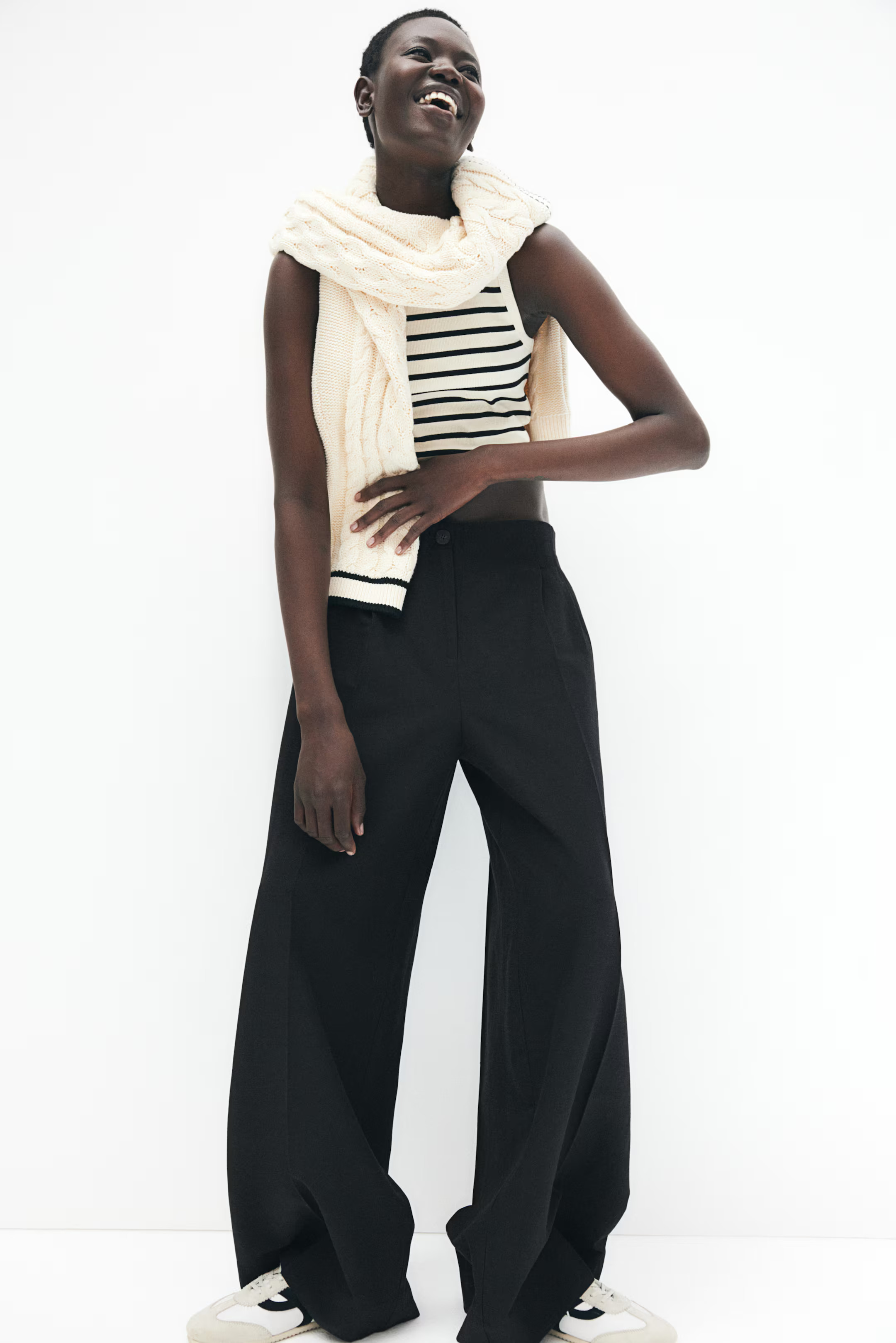 Wide-Leg Linen-Blend Pants | H&M (US + CA)