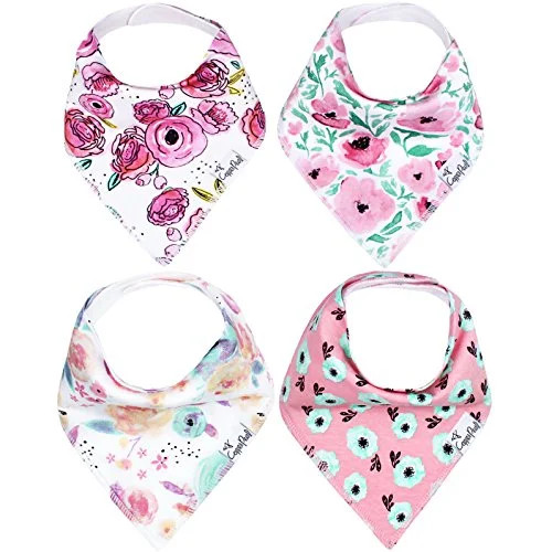 Baby Bandana Drool Bibs for Drooling and Teething 4 Pack Gift Set For Girls Bloom Set by Copper P... | Walmart (US)