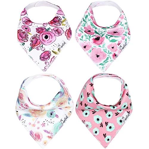 Baby Bandana Drool Bibs for Drooling and Teething 4 Pack Gift Set For Girls Bloom Set by Copper P... | Walmart (US)