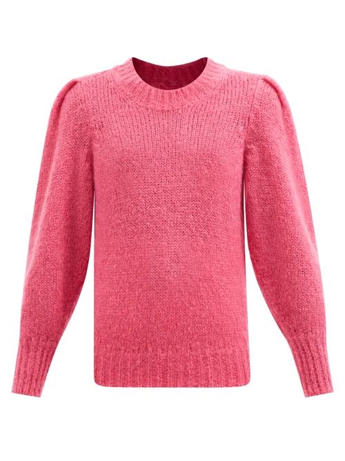 Isabel Marant - Emma Pleated-shoulder Mohair-blend Sweater - Womens - Pink | Matches (US)