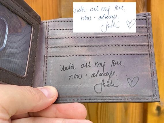 Handwriting Wallet Leather Wallet for Men Personalized | Etsy | Etsy (US)