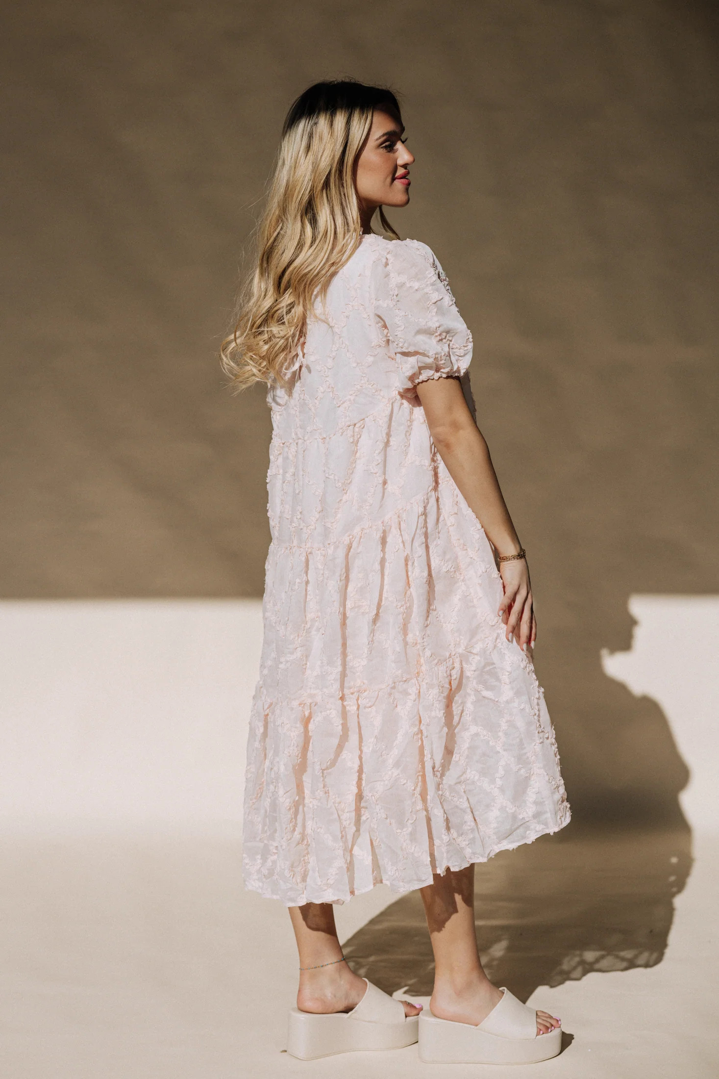 Isabella Puff Sleeve Midi Dress | FEHRNVI