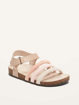 Strappy Mixed-Material Sandals for Toddler Girls | Old Navy (US)