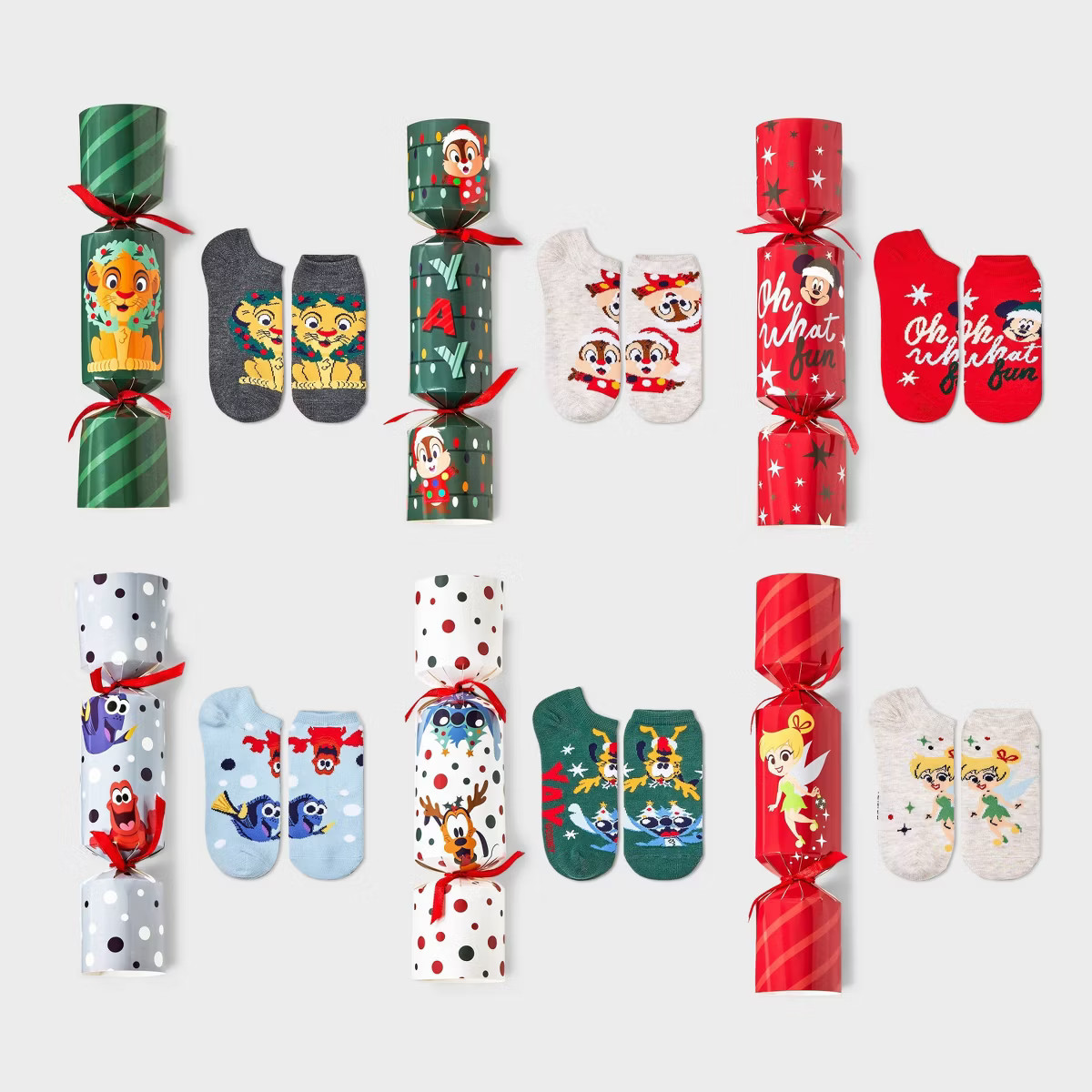 Women's Disney 100th Anniversary Surprise Crackers 6pk Low Cut Socks - Assorted Colors 4-10 | Target