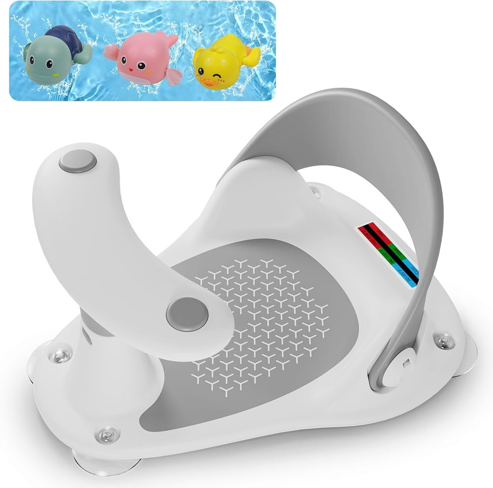 Baby Bath Seat, Infant Bath Seat for Babies 6 Months & Up, Baby Bathtub Seat with 3 Baby Bath Toy... | Amazon (US)