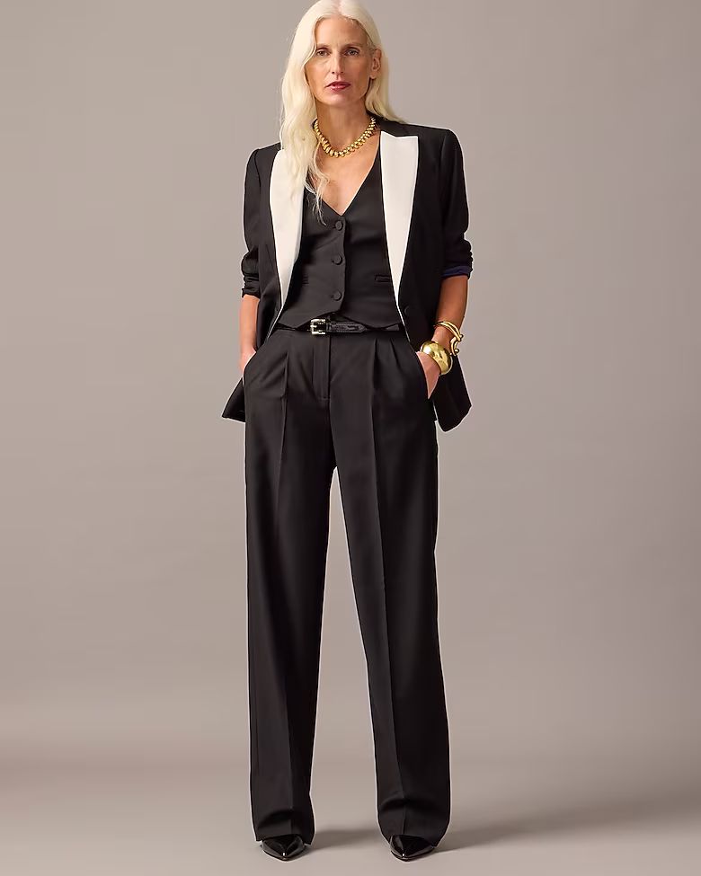 best seller3.0(4 REVIEWS)Collection pleated wide-leg tuxedo pant in Italian wool$228.00BlackSelec... | J.Crew US