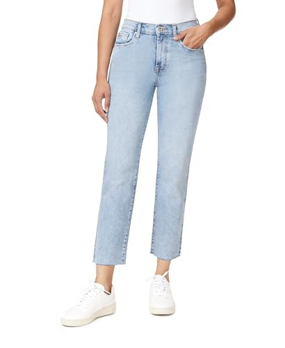 kensie Jeans Women's The Allie High-Rise Slim Straight Raw Hem 27-Inch Inseam, Lismore, 4 | Amazon (US)