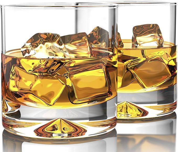 MOFADO Crystal Old Fashioned Whiskey Glasses - Classic - 12oz (Set of 2) - Thick Weighted Bottom ... | Amazon (US)