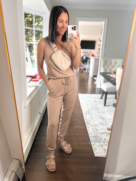 casual mom outfit this weekend. wearing a small in this super comfy jumpsuit. 

#LTKFind #LTKunder50 #LTKtravel