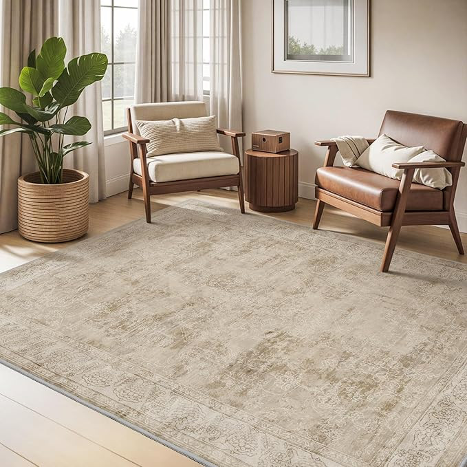 MontVoo-4X6 Area Rugs for Living Room -Soft Vintage Bedroom Rug-Non Slip Washable Rug-Throw Rug f... | Amazon (US)