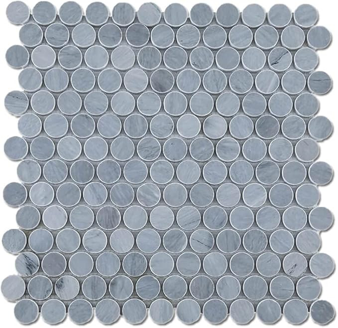 Soulscrafts Bardiglio Grey Marble 1 inch Penny Round Mosaic Tile Polished Pack of 5 Sq.ft | Amazon (US)