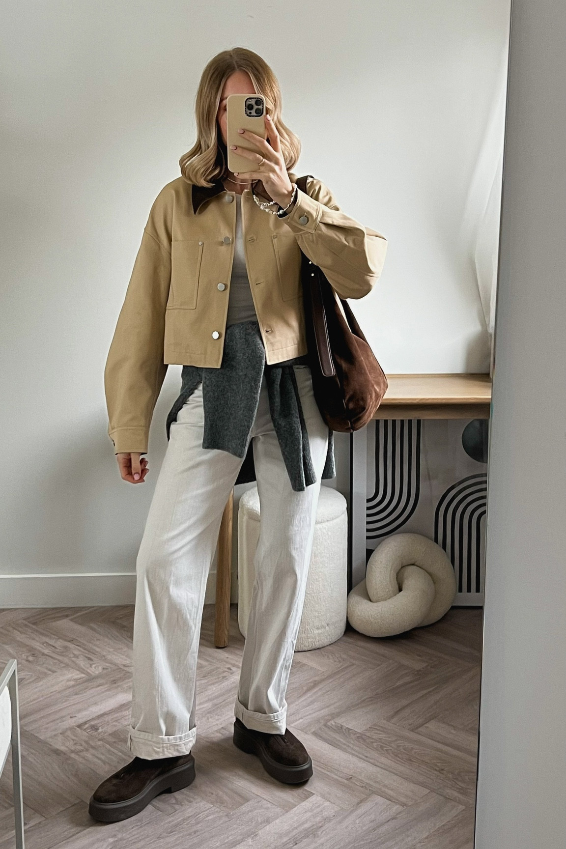 Cropped barn jacket (use code ‘Charlotte12’ for 12% off at Fabrique *ad) - the row zip suede boots - grey hoodie - casual chic outfit to transition from winter to spring 

#LTKstyletip #LTKeurope #LTKuk