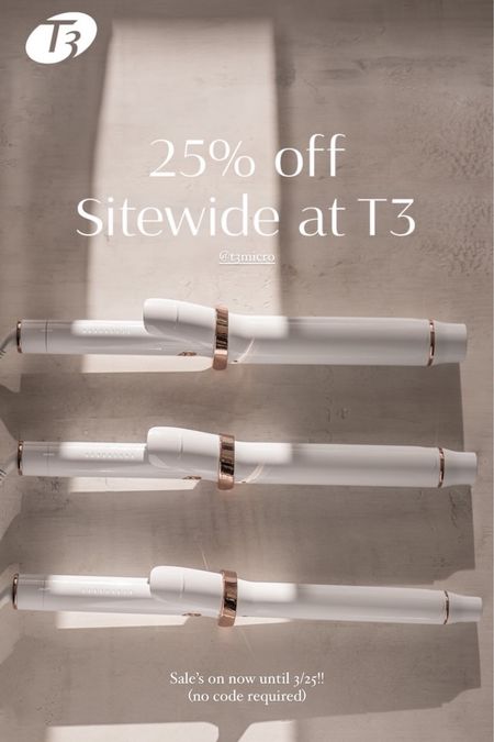 T3 Hair Friends and Family Sale 
-
25% off sitewide! 

Hair Tools and accessories 


#LTKsalealert #LTKbeauty