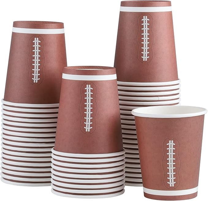 durony 50 Pack Football Themed Cups Thicken Football Paper Coffee Cups 9 Ounce Party Cups Bulk fo... | Amazon (US)